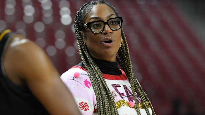 UAPB coach Dawn Thornton against Razorbacks